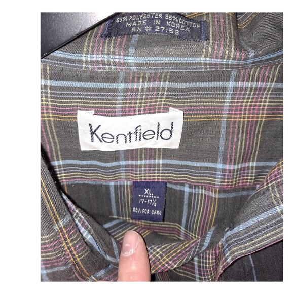 Vintage Kentfield Colorful Plaid Button Up Shirt Size XL - Picture 4 of 7